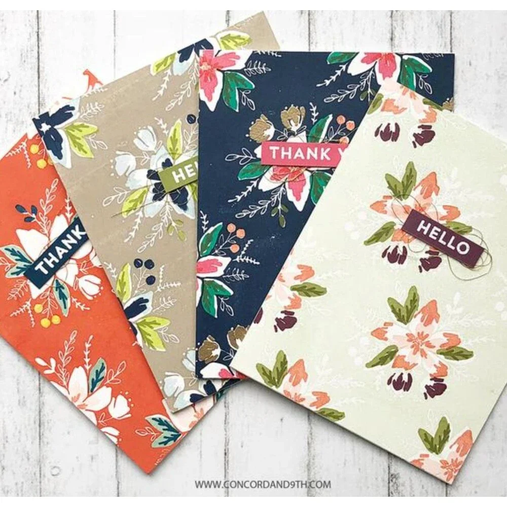 Concord & 9th BLOOMS FILL-IN Clear Stamps & Dies Backgrounds set floral